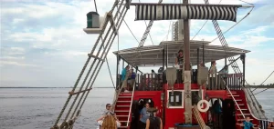 Pirates on the deck of the Sea Dragon Pirate Ship in Panama City Beach